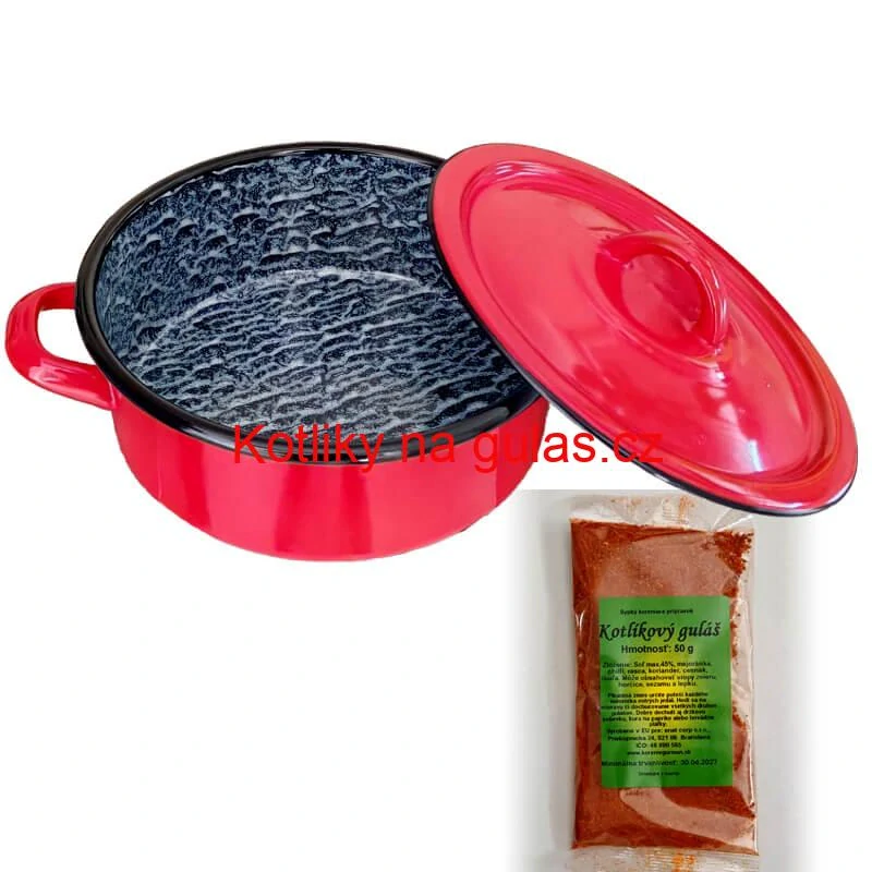 Smaltovaný kastrol poklicí COMBI 15 l + směs koření na kotlíkový guláš 50 g