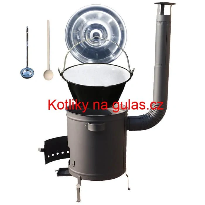 Smaltovaný kotlík 16 L (1,2 mm) + hrubostěnná (1,5 mm) a žáruvzdorná kotlina 39 PLUS 600