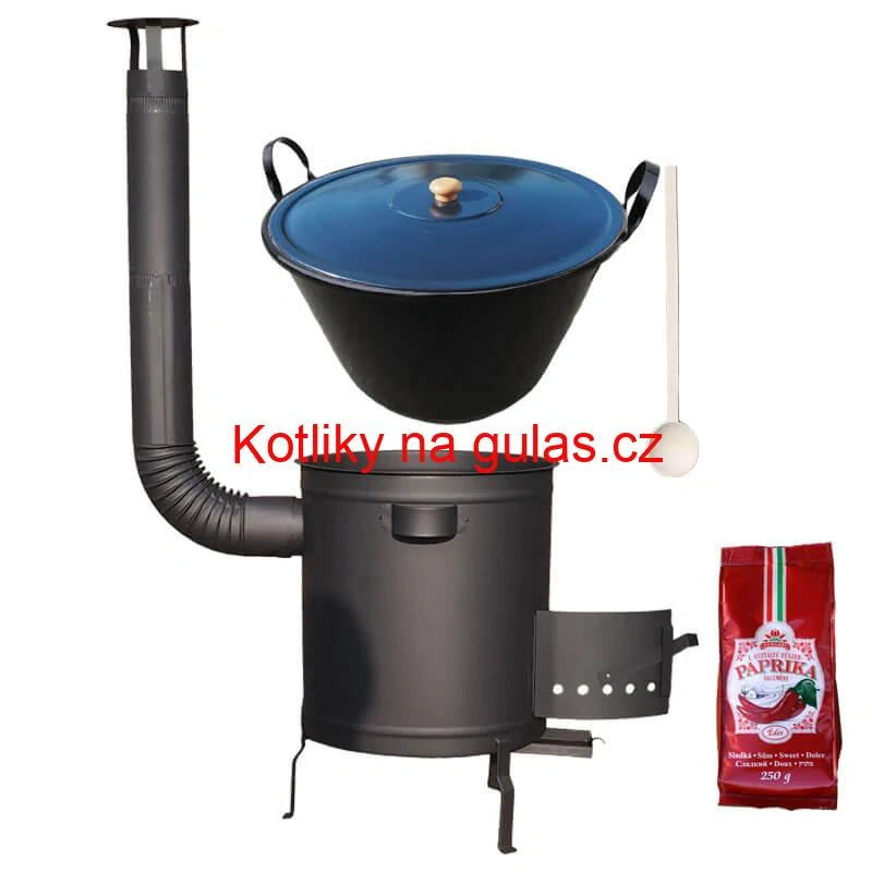 Smaltovaný kotel 70 L + silná kovová kotlina 53 cm (2 mm) STRONG PLUS 600 + sladká paprika 250 g
