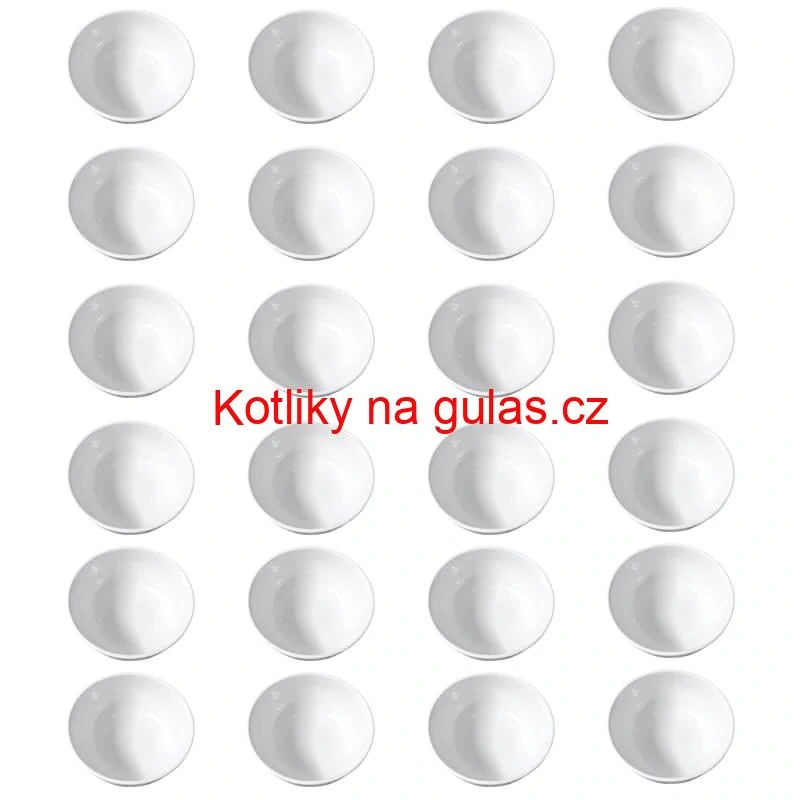 Sada 24 ks: Prémiové bílé misky s kamennou strukturou (750 ml)