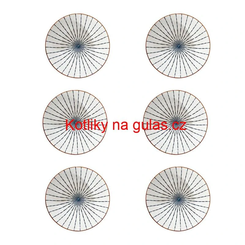 Sada 6 ks velkých keramických misek na guláš a polévky, 1 litr