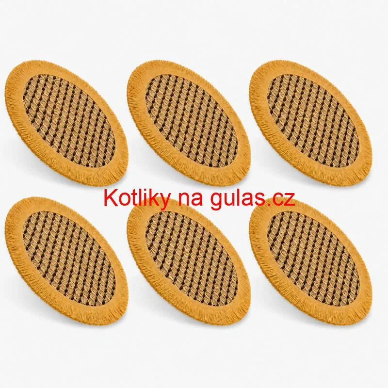 Přírodní podložky pod talíř se třásněmi 37 cm, 6 ks