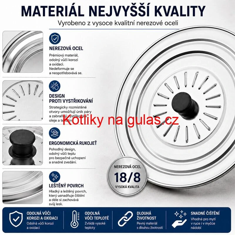 Nerezová poklice proti stříkání 28 cm
