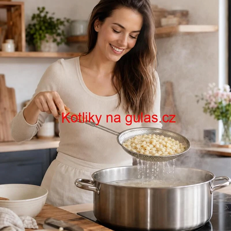 Hliníkové sítko 16 cm s dřevěnou rukojetí