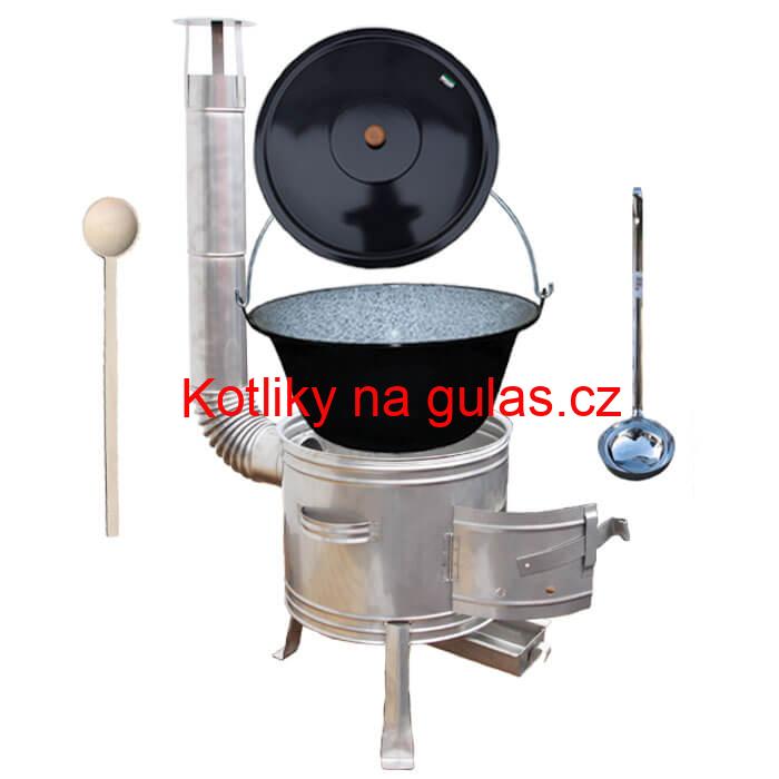 Smaltovaný kotlík 10 L + nerezová kotlina 31 cm TOPLUX