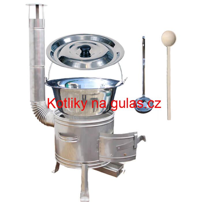 Nerezový kotlík 20 L (1,2 mm) + nerezová kotlina 42 cm TOPLUX