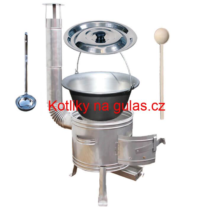 Nerezový kotlík 15 L (1,5 mm) + nerezová kotlina 36 cm TOPLUX