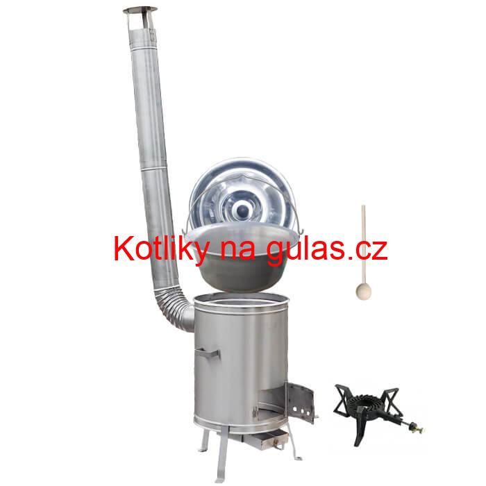 Nerezový kotlík 20 L (1,5 mm) + kotlina 42 cm + hořák LUX