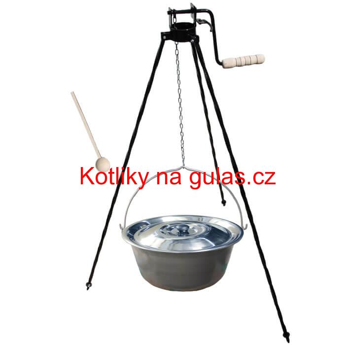 Nerezový kotlík 10 L (1,5 mm) + stojan s kladkou VAR