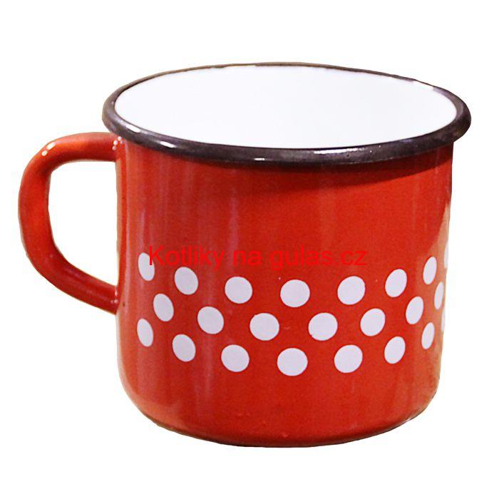 Smaltovaný hrnek 1 L (tečky)