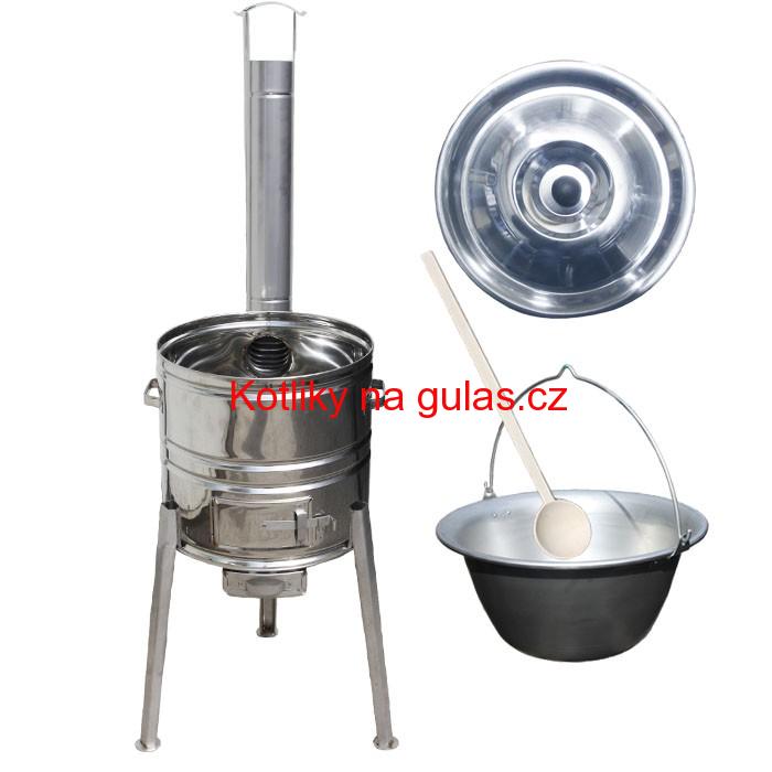 Nerezový kotlíkový set 40 Luxus + nerezový kotlík 20 L (1,5 mm)