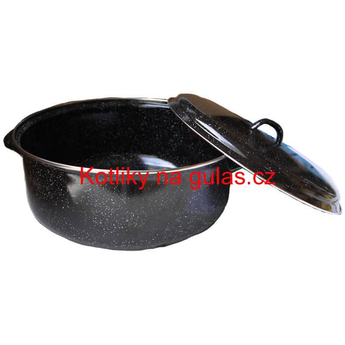 Smaltovaný černý kastrol 13 L