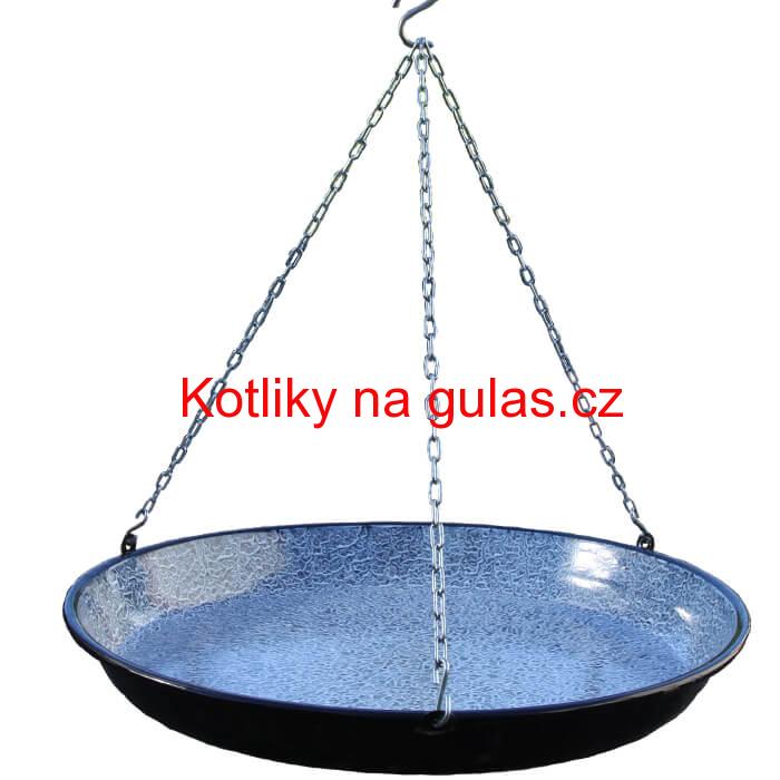Smaltovaná grilovací pánev s řetězem