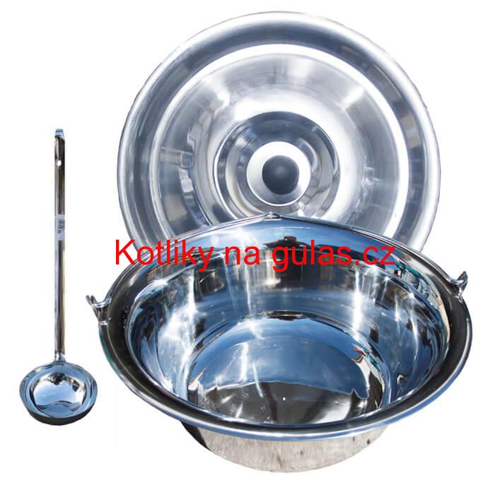 Nerezový kotlík 30 L (1,2 mm) + nerezová poklice