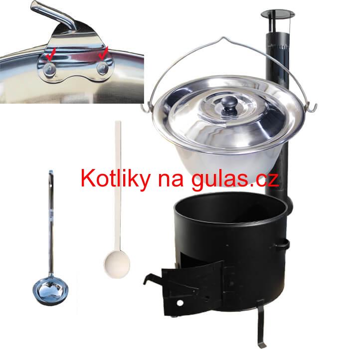 Smaltovaný kotlíkový set 31 cm + zesílený nerezový kotlík 10 L
