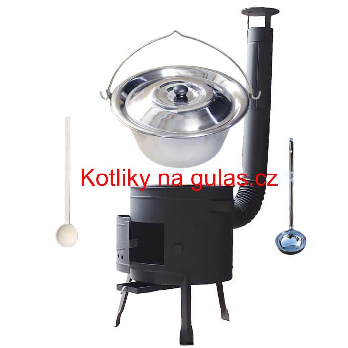 Kotlíkový gulášový set 42 PLUS 600 + nerezový kotlík 22 L (0,8 mm)