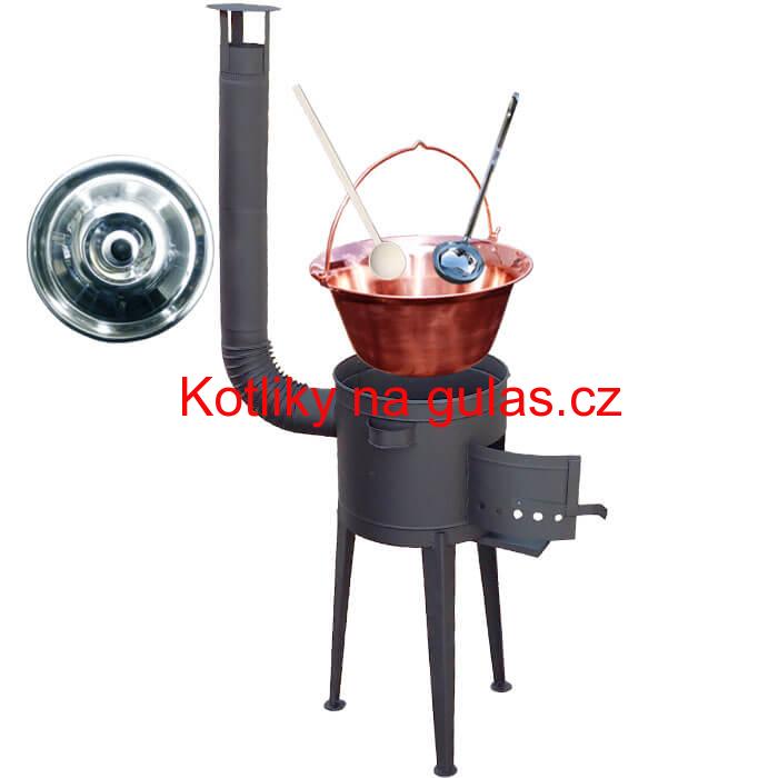 Kotlíkový gulášový set 42 PLUS 600 + měděný kotlík 20 L (1,2 mm)