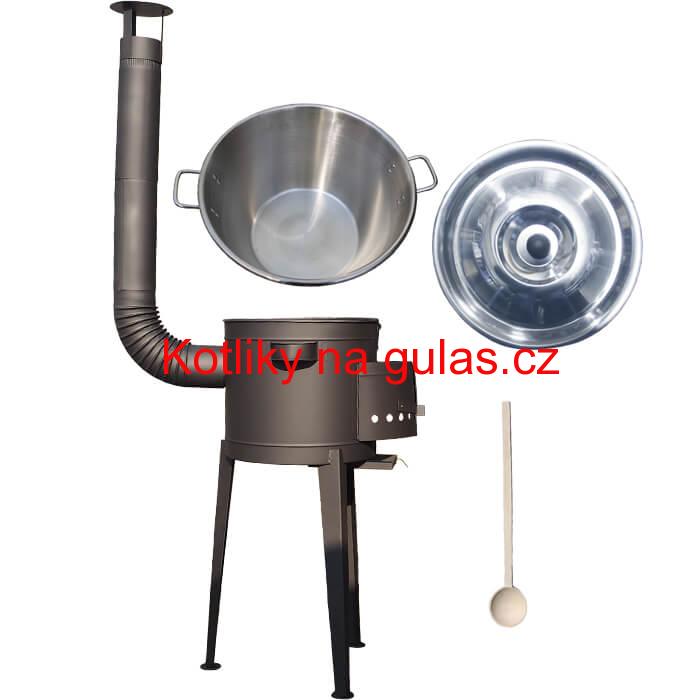 Nerezový kotel 40 L + vysoká kotlina 45 PLUS 600 (žáruvzdorná barva)