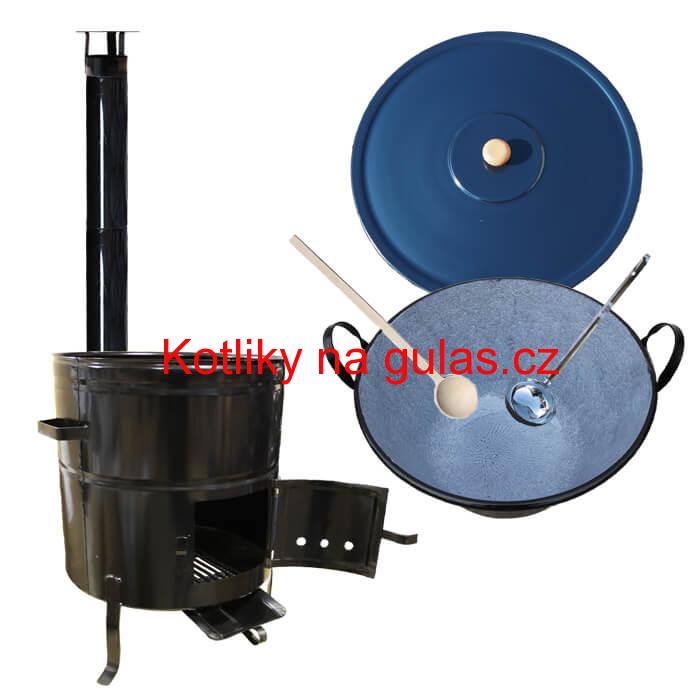 Smaltovaný kotel 60 L + kovová kotlina 53 cm BIG PARTY