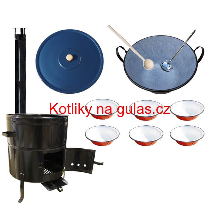 Smaltovaný kotel 70 L + smaltované talíře 6 ks BIG PARTY