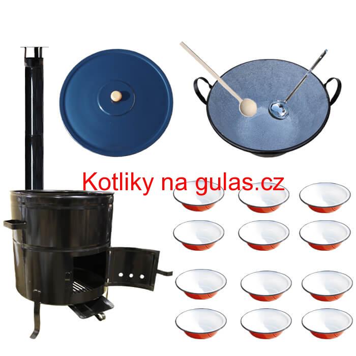 Smaltovaný kotel 80 L + smaltované talíře 12 ks PLUS 600
