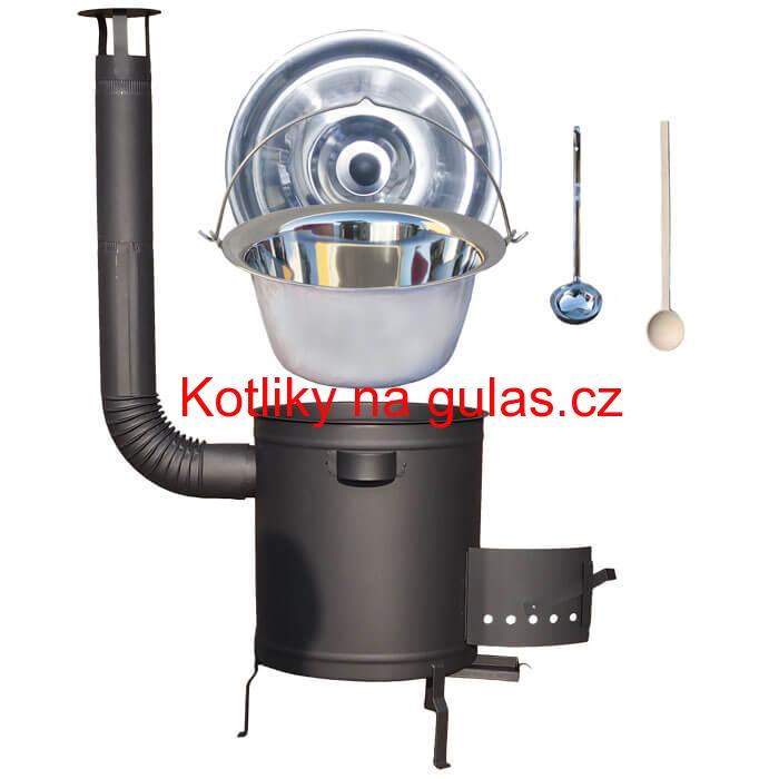 Nerezový kotlík 22 L (0,8 mm) + hrubostěnná (1,5 mm) a žáruvzdorná kotlina 42 PLUS 600