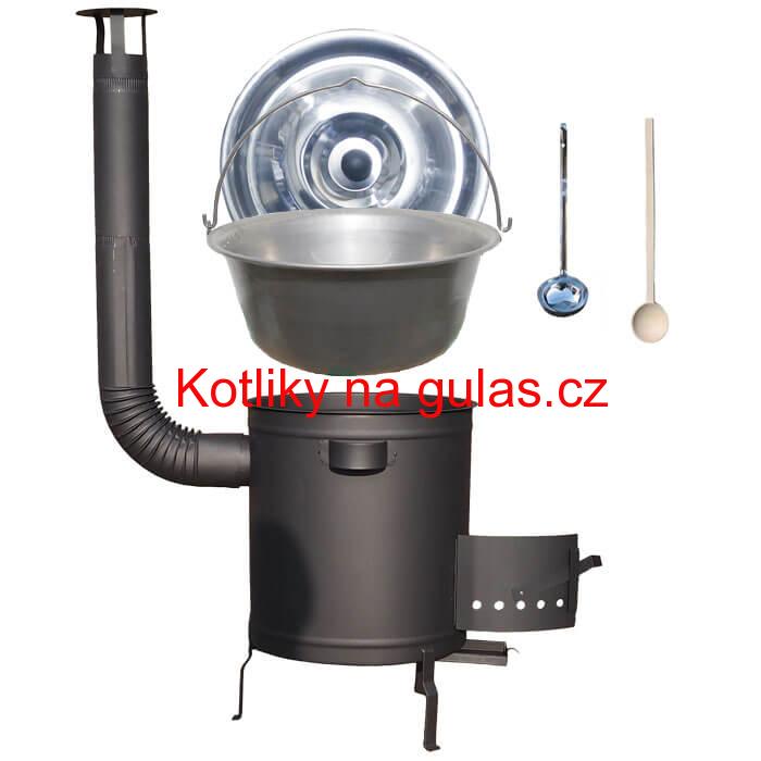 Nerezový kotlík 20 L (1,5 mm) + hrubostěnná (1,5 mm) a žáruvzdorná kotlina 42 PLUS 600