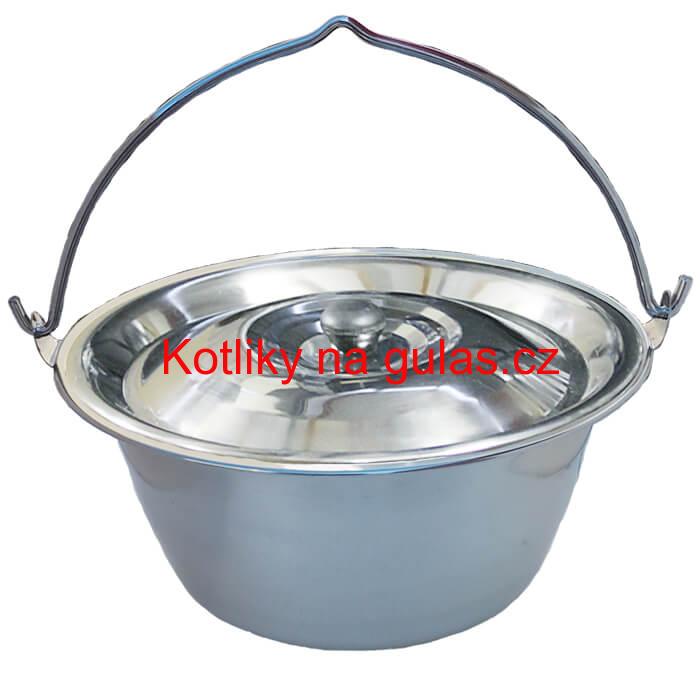 Nerezový kotlík 15 L (0,8 mm) s nýty + poklice