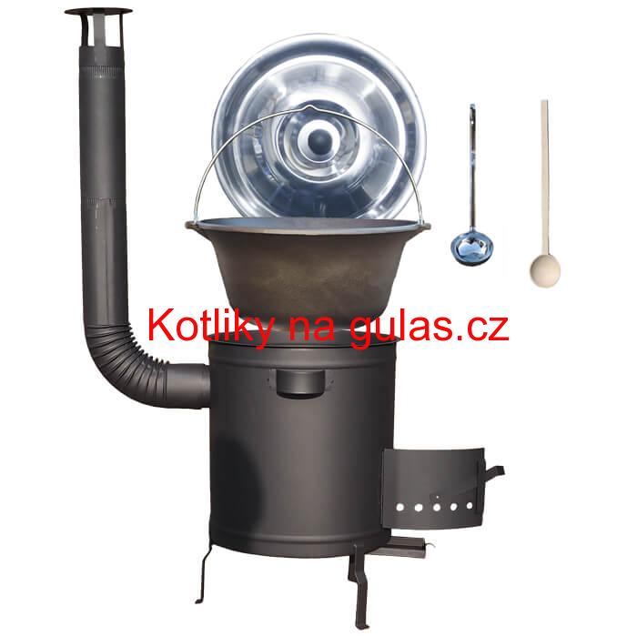 Litinový kotlík 22 L + silnostěnná (1,5 mm) a žáruvzdorná kotlina 45 PLUS 600