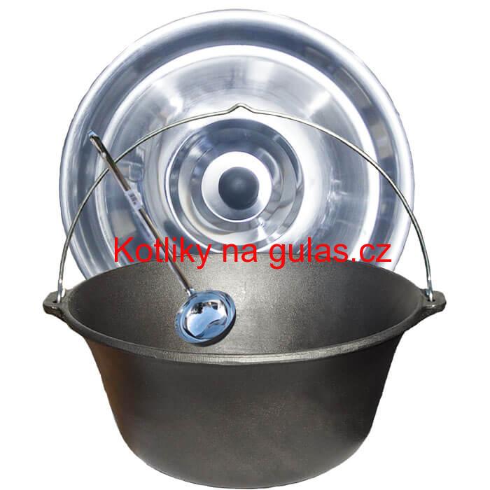 Litinový kotlík 16 L + nerezová poklice