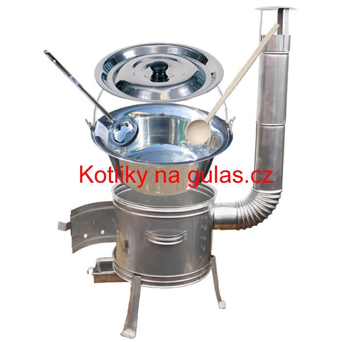 Nerezový kotlík 30 L (1,2 mm) + nerezová kotlina 45 cm TOPLUX