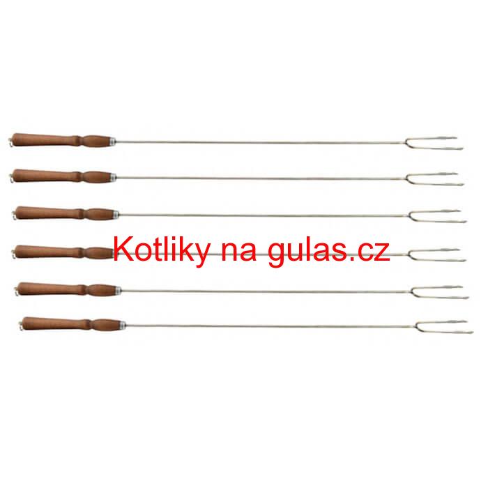 Vidličky na opékání 90 cm, 6 ks NEREZ