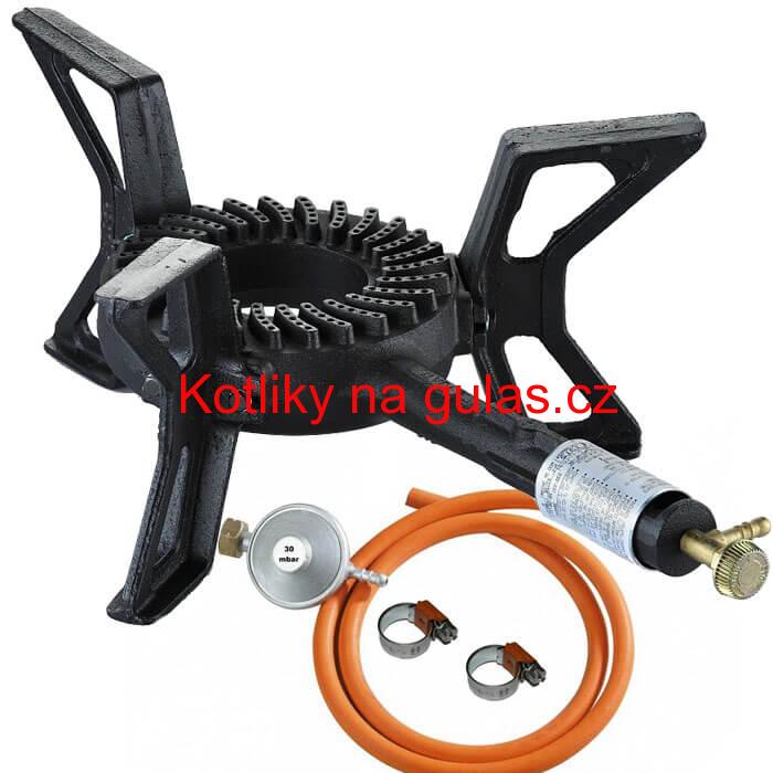 Litinový plynový vařič 8,8 kW 3P Ghisa + připojovací příslušenství