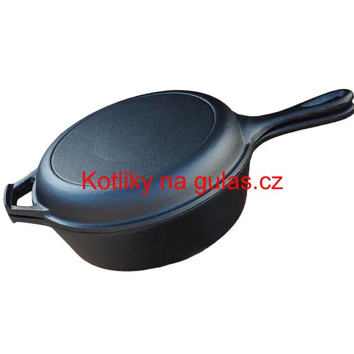 Litinová pánev s poklicí 26,5 cm