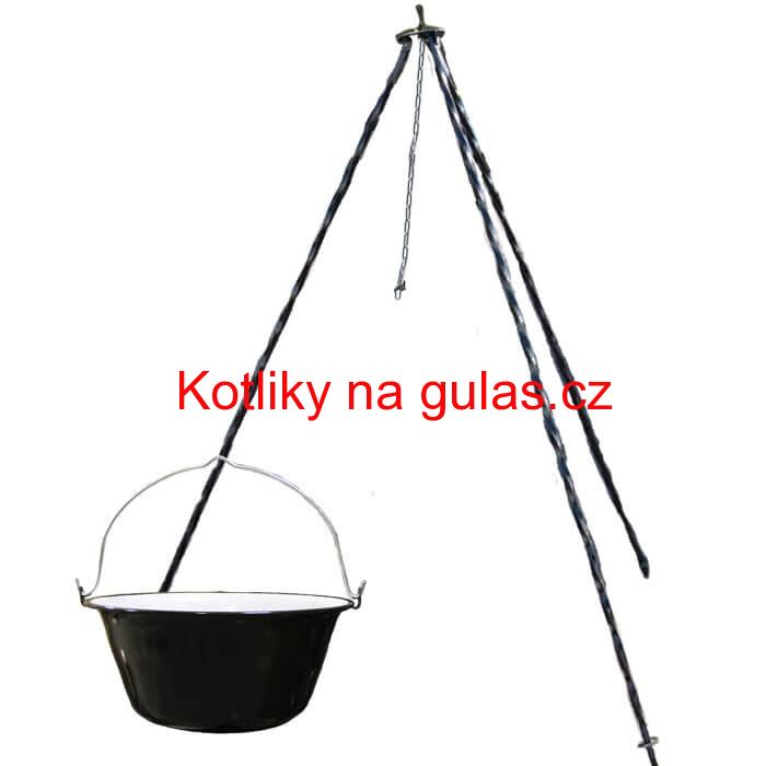 Smaltovaný kotlík 6 L + trojnožka 1 m