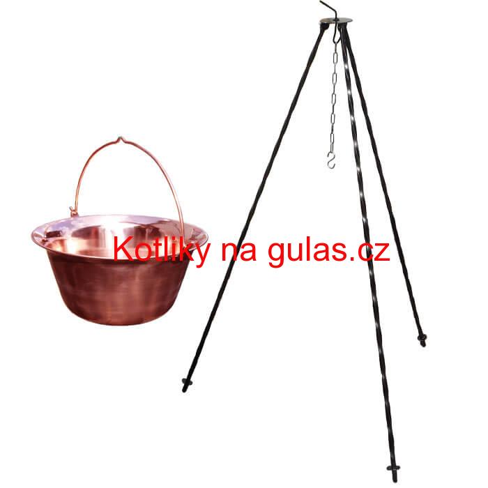 Měděný kotlík 10 L (1,2 mm) + trojnožka 1,2 m
