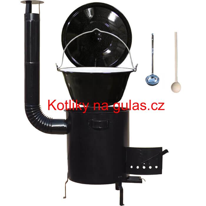 Smaltovaný kotlík 30 L (1,2 mm) + hrubostěnná (1,5 mm) kovová kotlina 45 STRONG