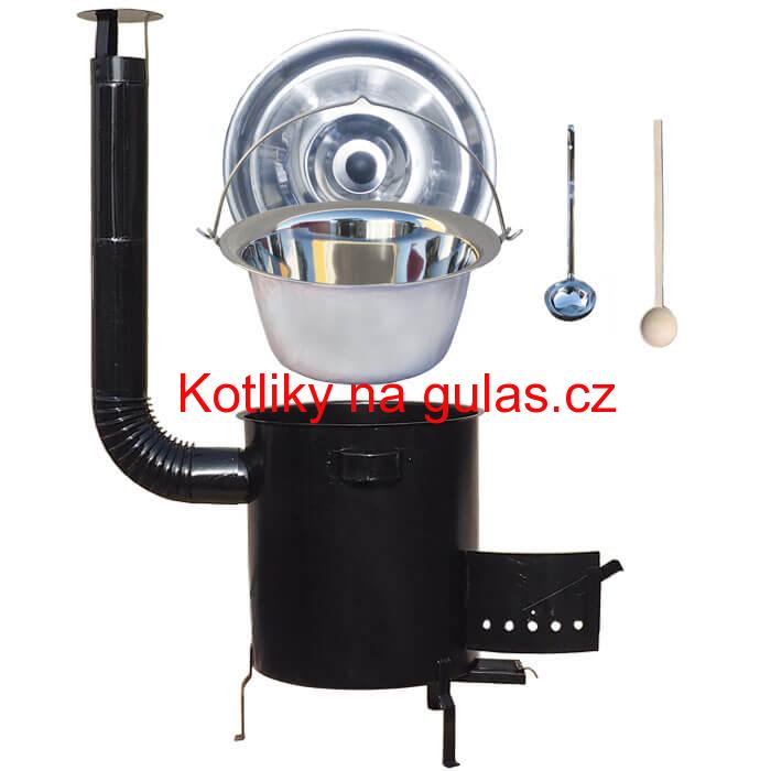 Nerezový kotlík 30 L (1,2 mm) + hrubostěnná (1,5 mm) kovová kotlina 45 STRONG