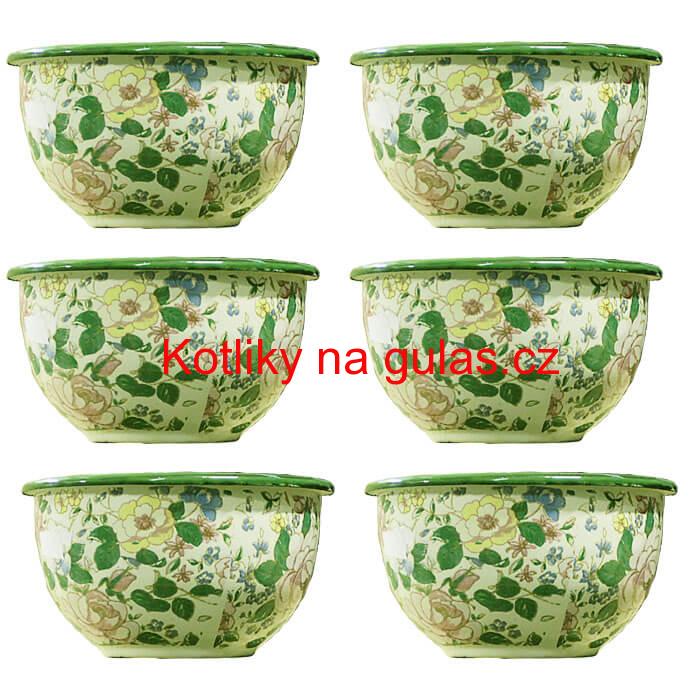 Souprava smaltovaných misek 17 cm 6 ks DECOR