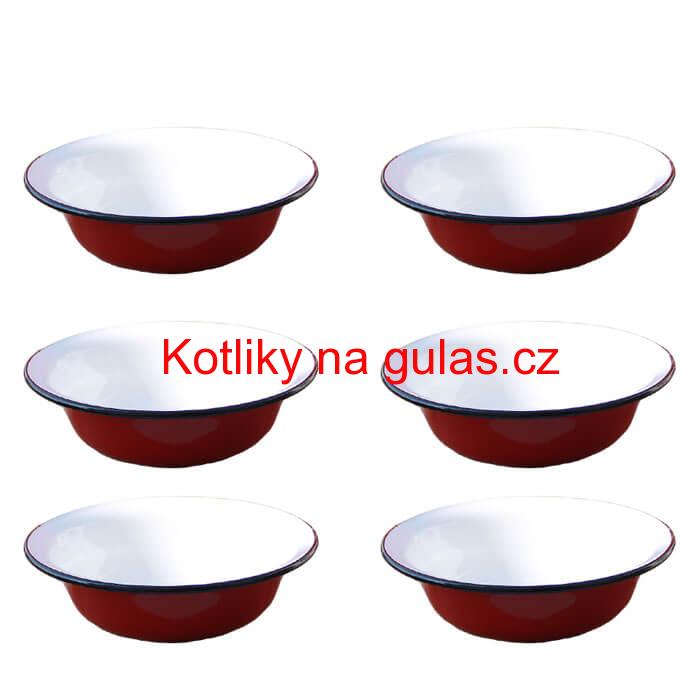 Souprava smaltovaných hlubokých talířů 20 cm 6 ks