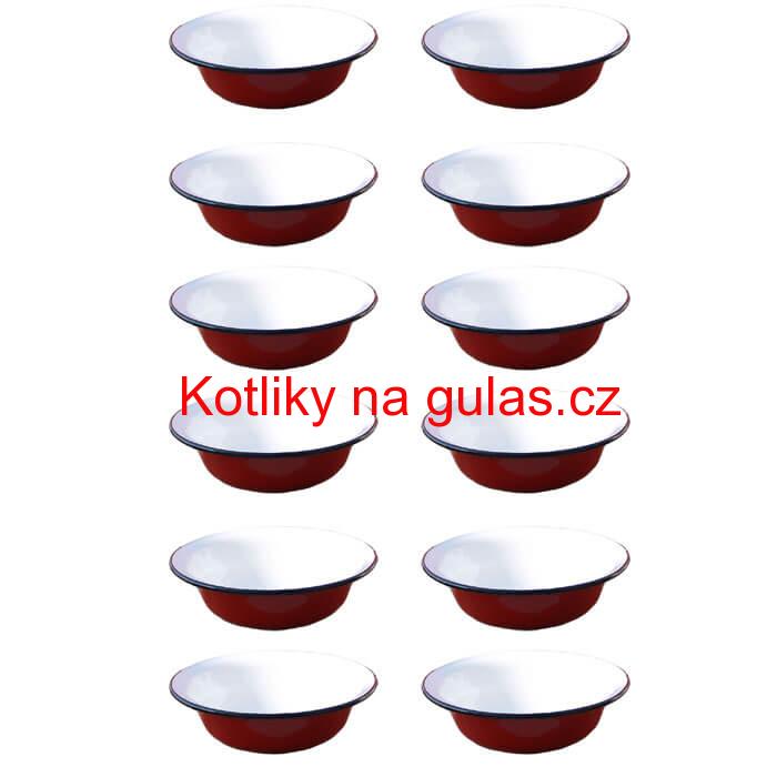 Souprava smaltovaných hlubokých talířů 20 cm 12 ks