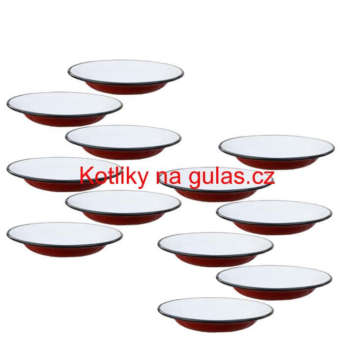 Souprava smaltovaných mělkých talířů 22 cm 12 ks