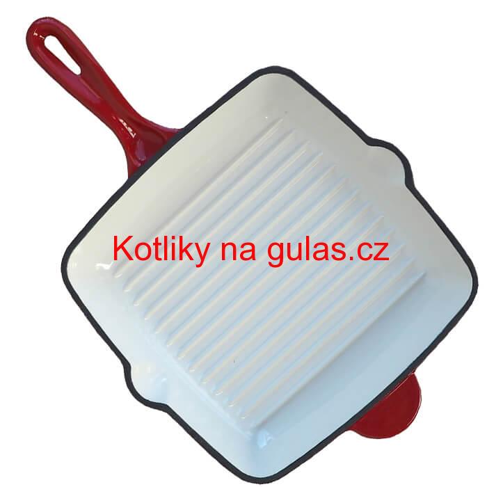 Litinová pánev na grilování se smaltovaným povrchem 26 cm Strong Mold
