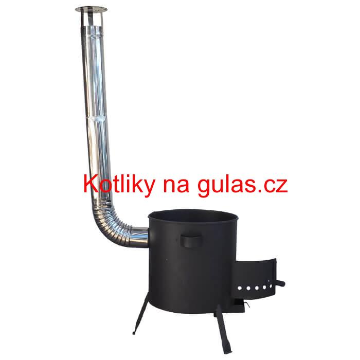 Kotlina 42 cm (1 mm) s žáruvzdornou barvou PLUS 600 + nerezový kouřovod