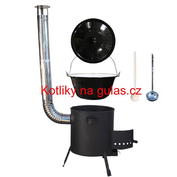 Smaltovaný kotlík 30 L + žáruvzdorná kotlina (1 mm) 42 PLUS 600