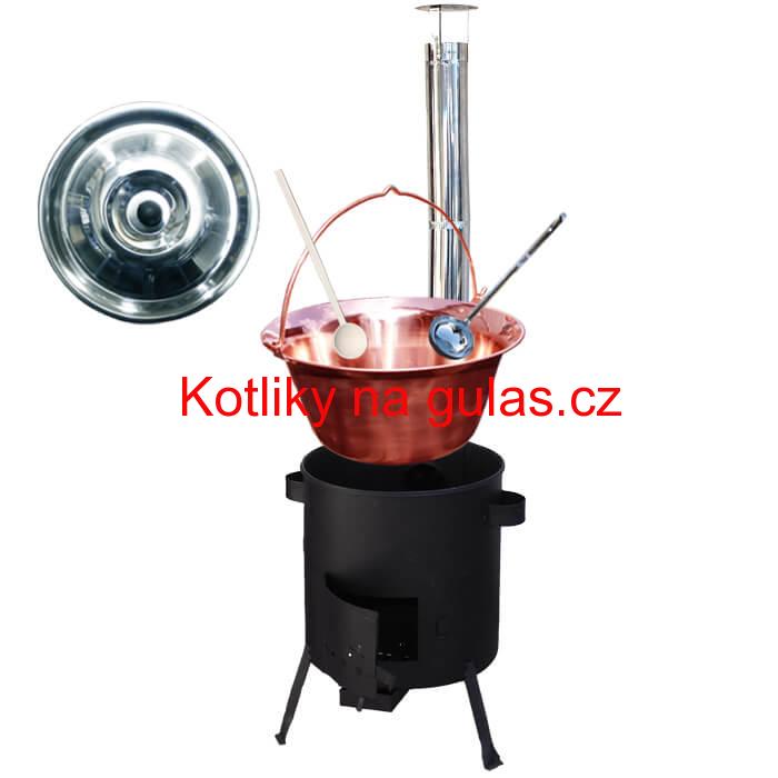 Měděný kotlík 20 L (1,2 mm) + žáruvzdorná kotlina (1 mm) 42 PLUS 600
