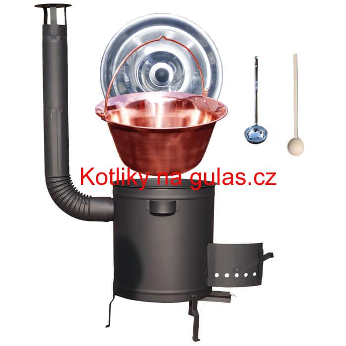 Měděný kotlik 14 L (1,2 mm) + silnostěnná (1,5 mm) žáruvzdorná kotlina 36 PLUS 600