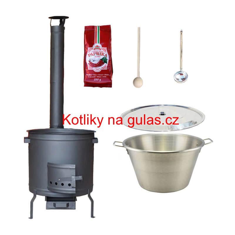 Nerezový kotel 70 L + žáruvzdorná kotlina 56 cm PLUS 600+ Sladká paprika GURMÁN 250 g BIG PARTY