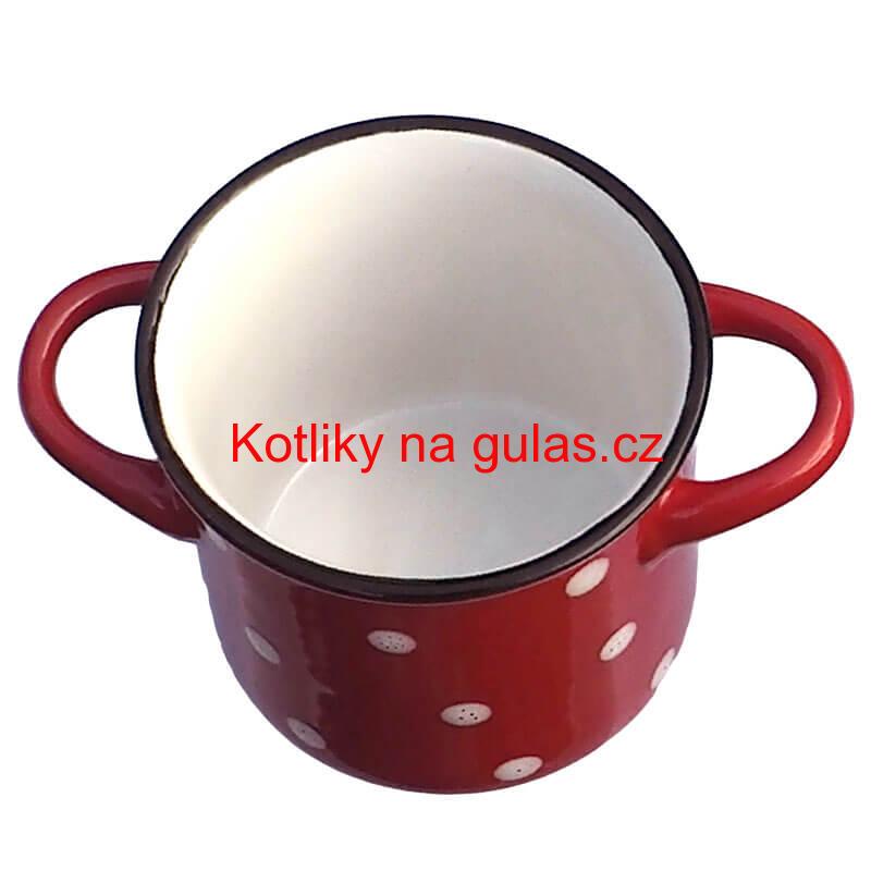 Keramický hrnek na polévku - červený DECOR