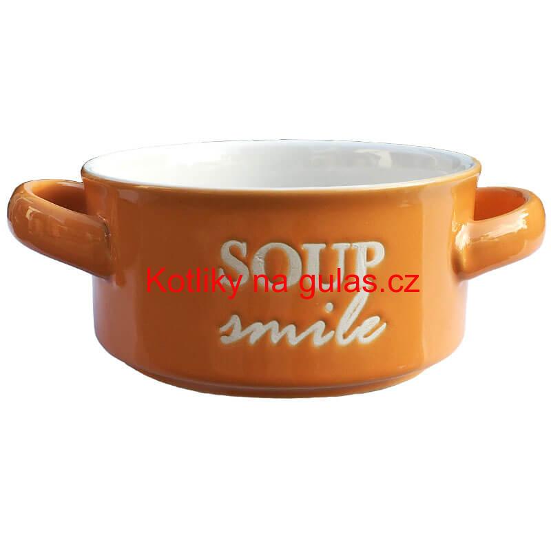 Keramická miska na polévku - oranžová SOUP